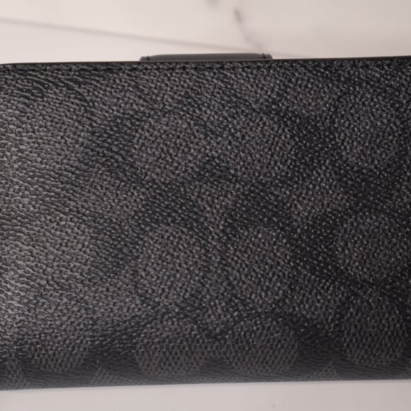 COACH Medium Corner Zip Wallet In Signature Canvas - Picture 9 of 10